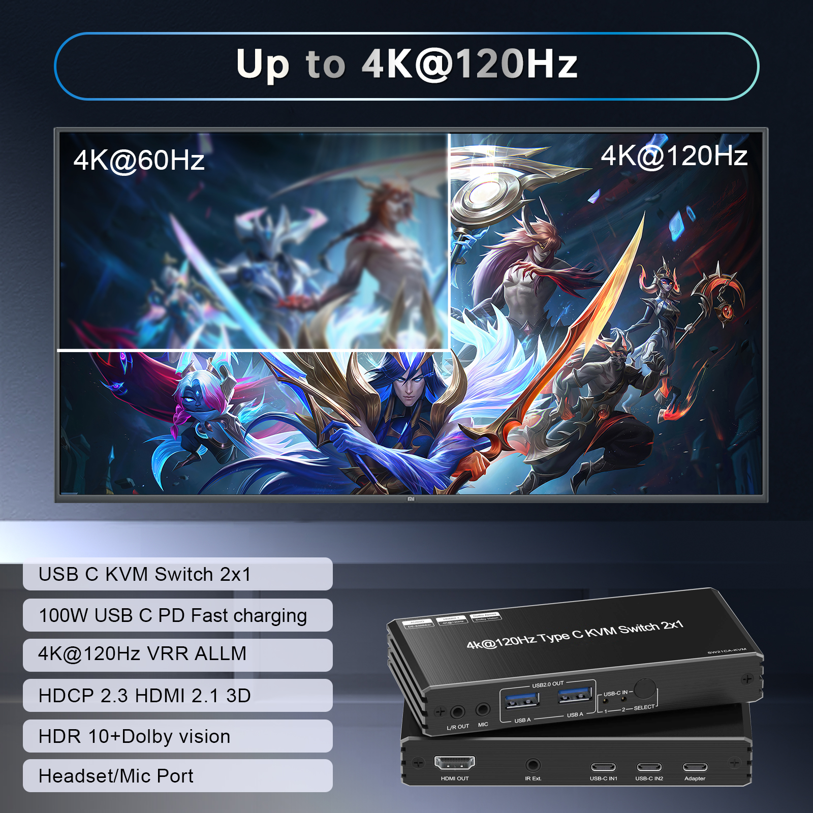 4K@120Hz 8k@60Hz USB C KVM Swi - Usb C To Hdmi review and price