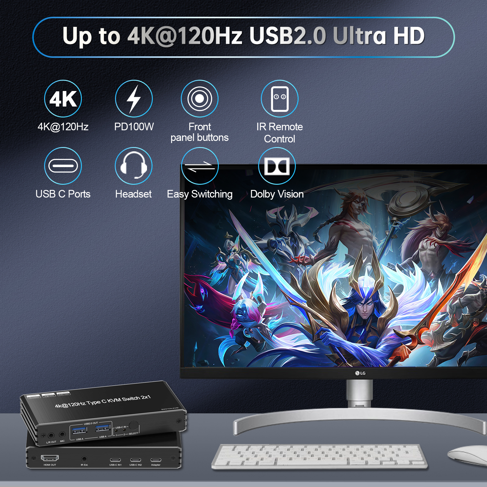 4K@120Hz 8k@60Hz USB C KVM Swi - Usb C To Hdmi review and price