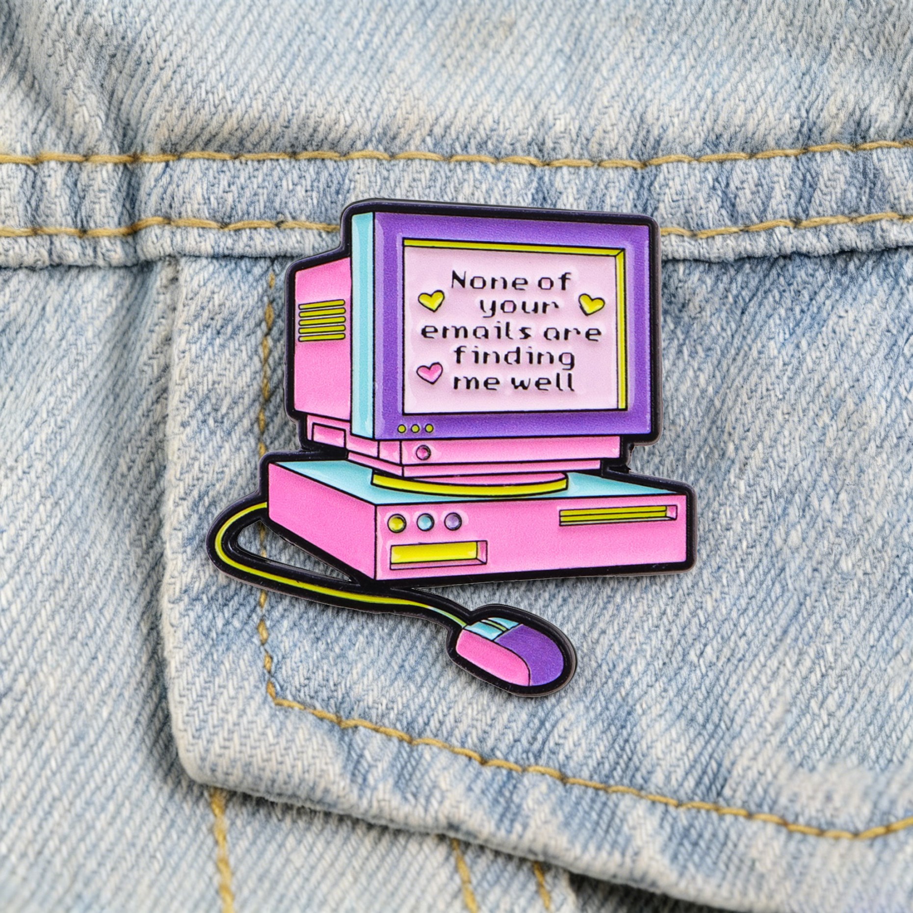 Retro Computer Enamel Pin None - Tech Accessories Backpack review and price