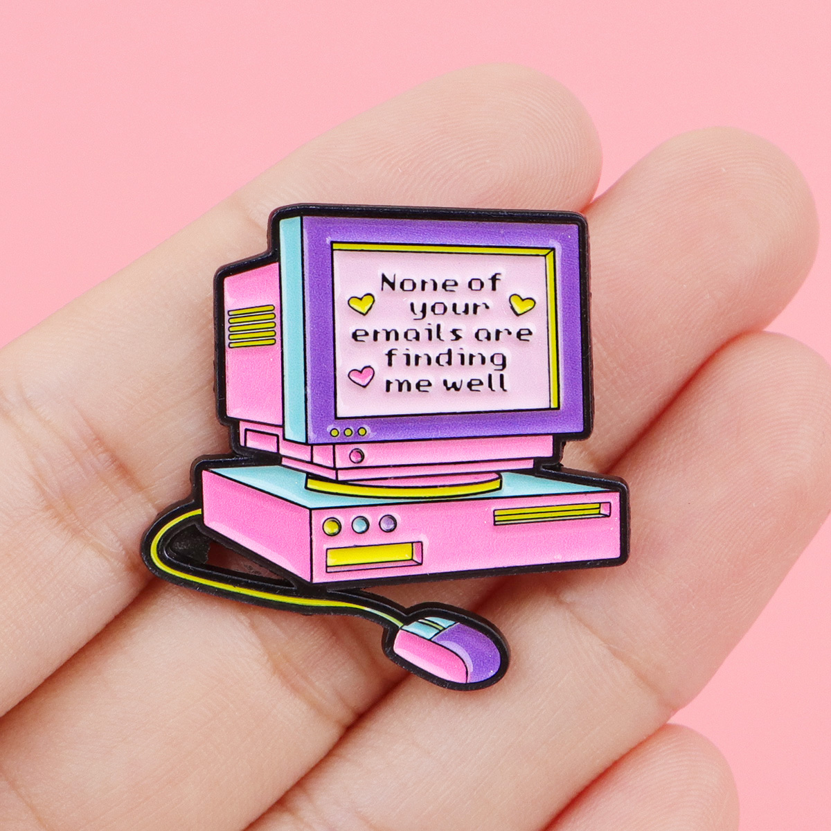 Retro Computer Enamel Pin None - Tech Accessories Backpack review and price