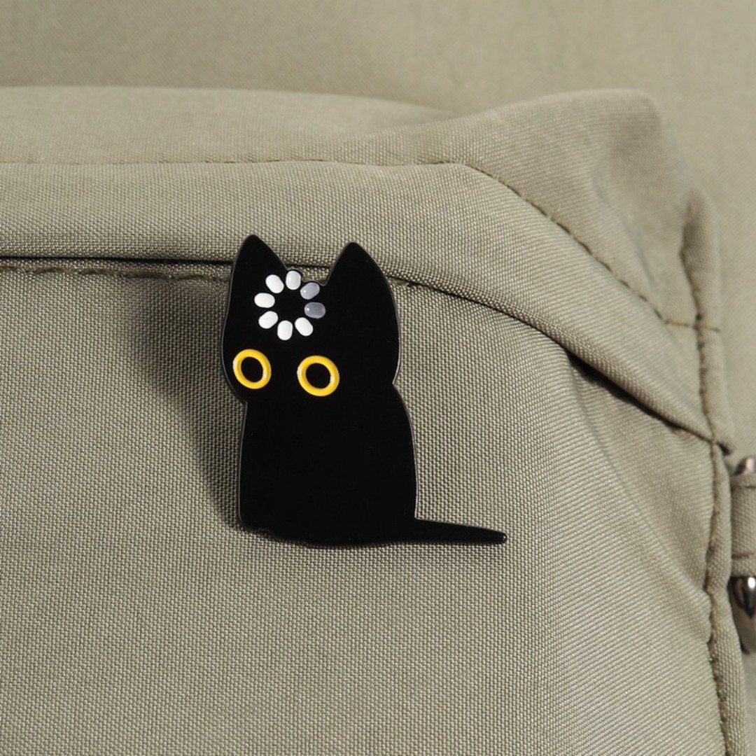 Cute Black Cat Loading Enamel  - Tech Accessories Backpack review and price