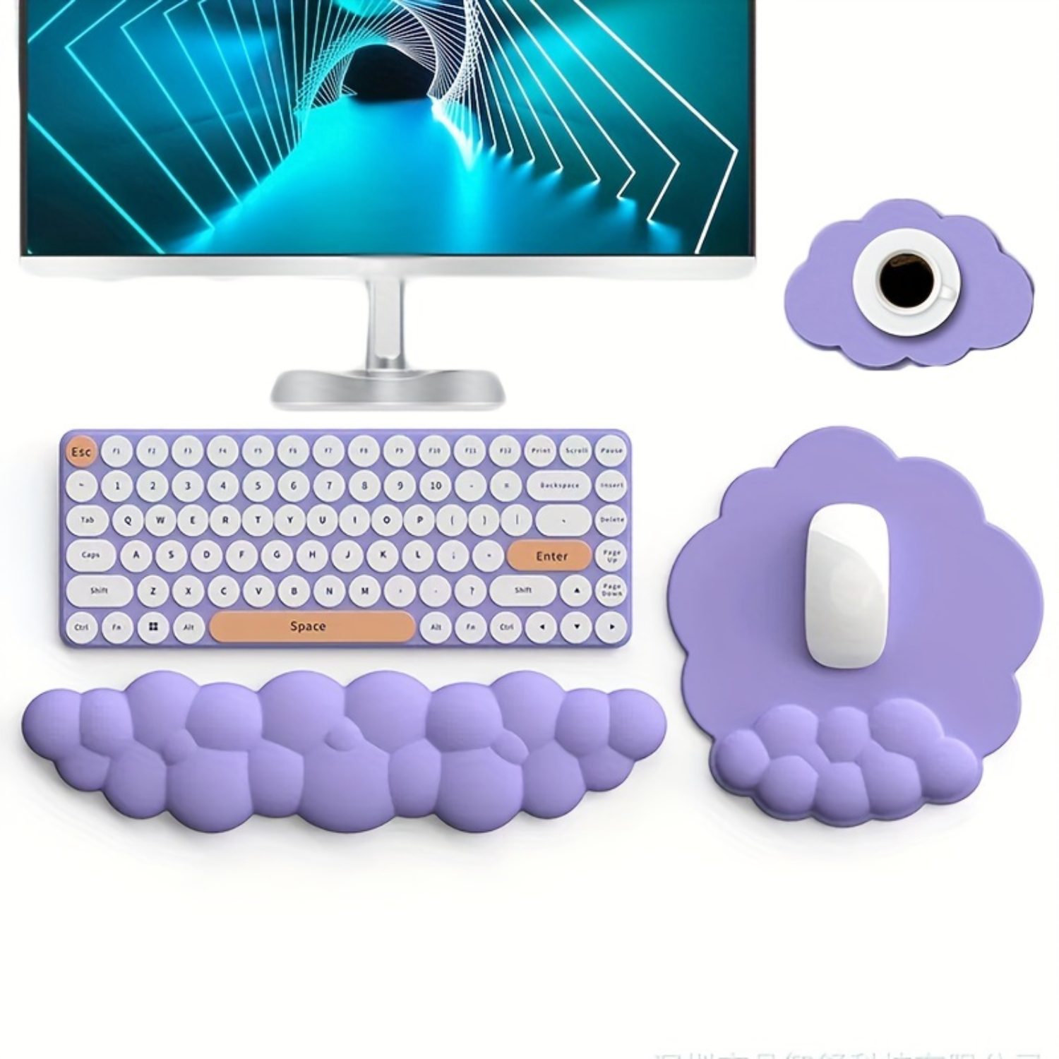 3-Piece Cloud-Shaped Mouse and - Keyboard Wrist Pad Leather review and price