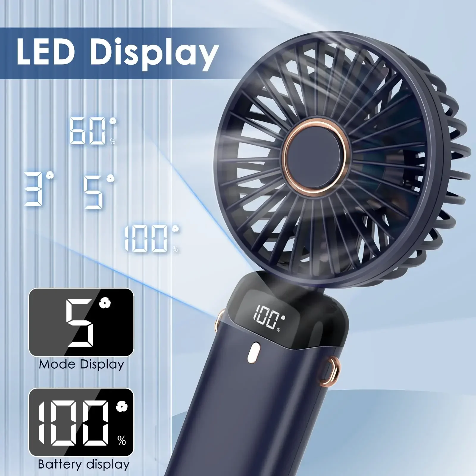 5000mAh Handheld Mini Fan Wire - Power Bank Wireless review and price