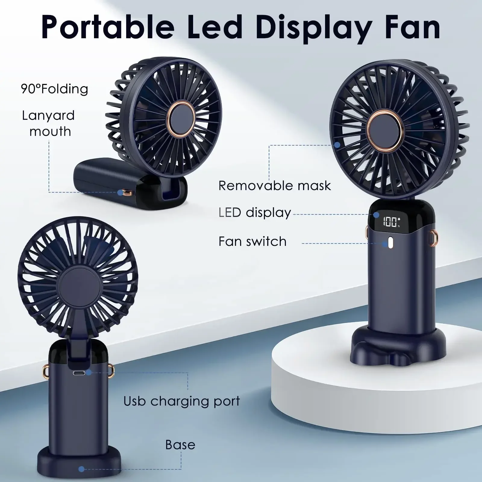 5000mAh Handheld Mini Fan Wire - Power Bank Wireless review and price