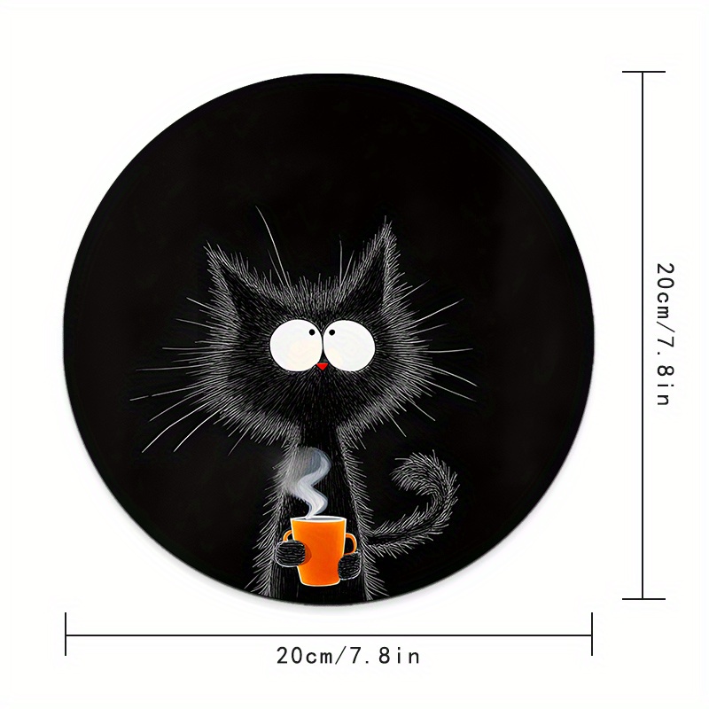Black Cat Round Mouse Pad Dura - Tech Table Accessories review and price